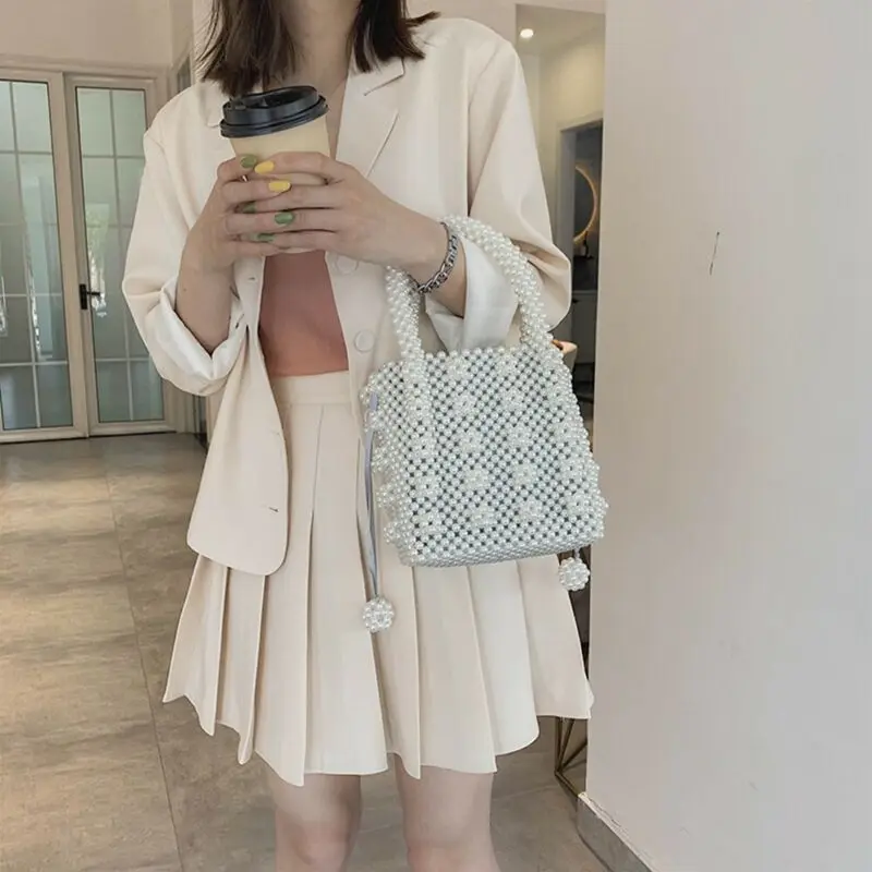 Сумка женская с жемчугом вечерний клатч модная повседневная милая сумочка тоут