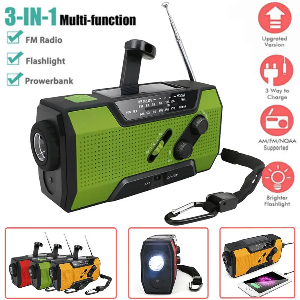 3 в 1 многофункциональное радио 2000 мАч аварийный светодиодный фонарик на