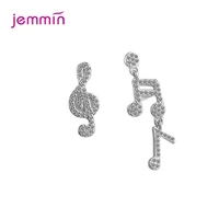 fast shipping new arrival hot sell super shiny genuine 925 sterling silver music note shape stud earrings jewelry wholesale