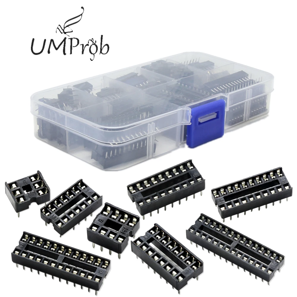 66 шт./лот DIP ИС адаптер припоя Тип Комплект розеток 6,8, 14,16, 18,20, 24,28 Pin для arduino PCB Diy Kit
