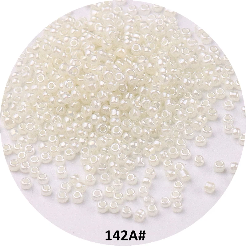 

600Pcs/Pack 11/0 Cream Glass Beads 2mm 3mm 4mm Glossy Czech Round Spacer Glass Seedbeads For Craft Jewelry Garment Accessories