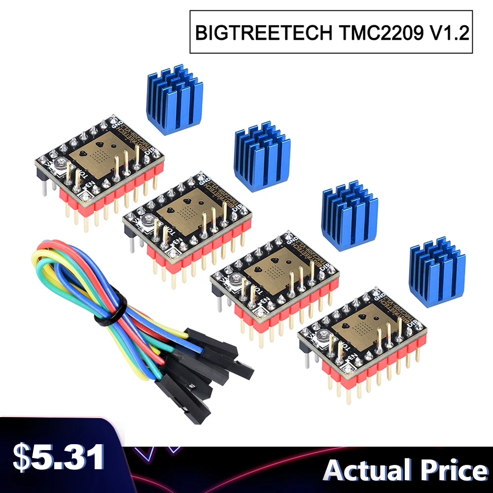 

BIGTREETECH TMC2209 V1.2 Stepper Motor Driver TMC2208 3D Printer Parts For BTT SKR V1.4 SKR Mini E3 SKR 2 Ender3 V2 Voron 2.4
