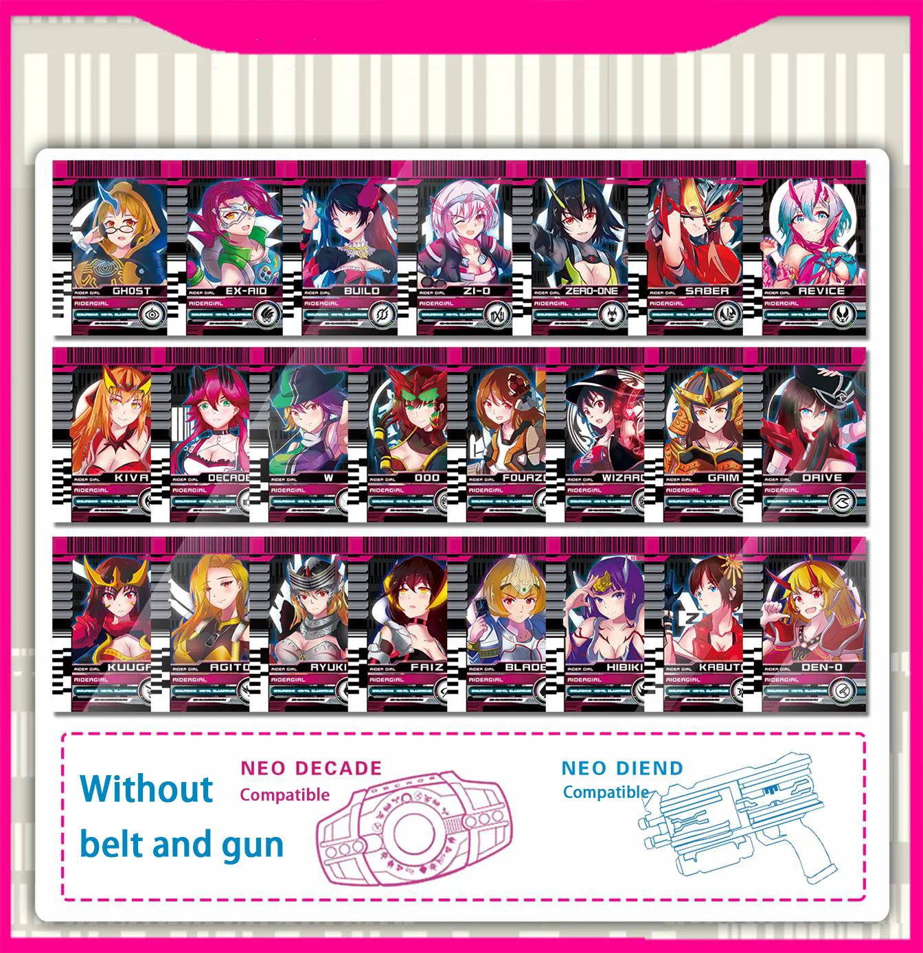 Оригинальная карта рыцаря Kamen Rider для женщин ПВХ Коллекция персонажей из аниме Zi-O