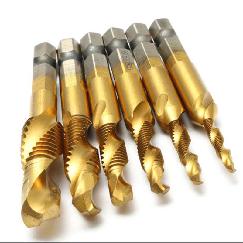 1/6 шт. набор сверл спиральный винт метрический композитный кран сверло