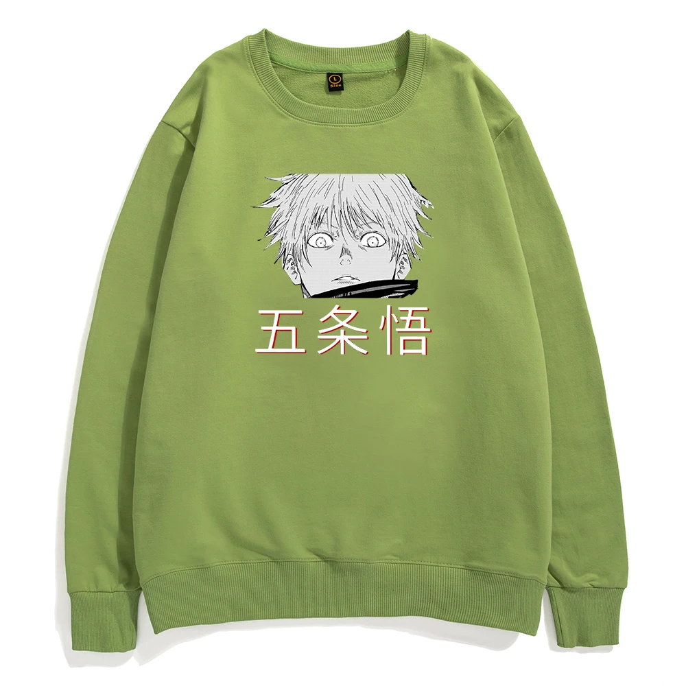 

Jujutsu Kaisen Anime Graphic Sweatshirt Gojo Satoru Hoodie Funny Warm Mens Sweatshirts Fashion Crewneck Male Clothing Streetwear