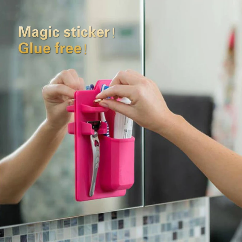 Волшебная наклейка силиконовый органайзер для ванной комнаты без клея мощная
