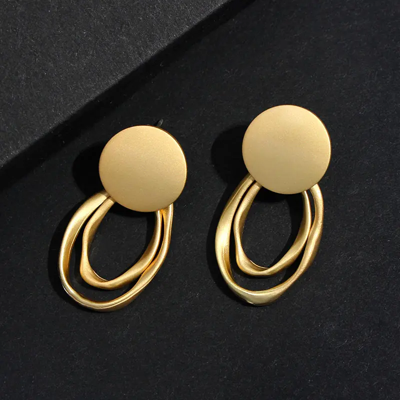 Металлические серьги гвоздики для женщин и девушек простые геометрические