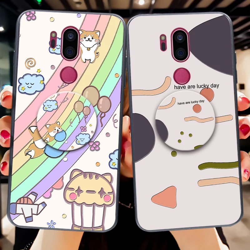 3D мультяшный чехол для телефона LG Magna G4C G4 G6 G7 ThinQ Радужный силиконовый