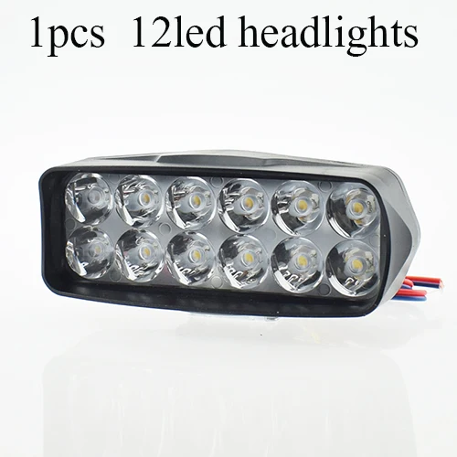 1pcs-12led Мотоциклетные фары 12 В 12 Вт прожекторы супер яркие мото Противотуманные фары Водонепроницаемый мотоцикл вспомогательный дальнего света фары - Цвет: 1pcs-12led
