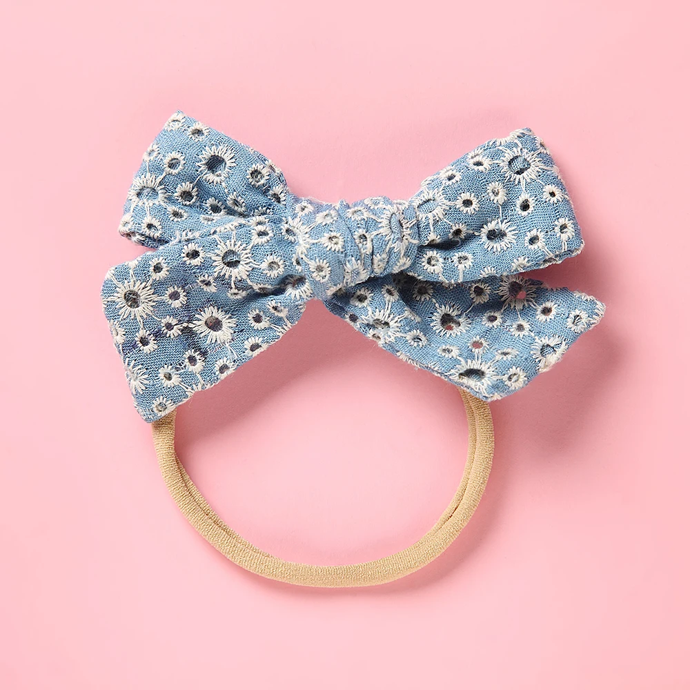 3pcs/lot 3colors Handmade Newborn kids Bow Nylon Headbands Soft Headwear Elastic Head band Baby Hair Accessories | Детская одежда и