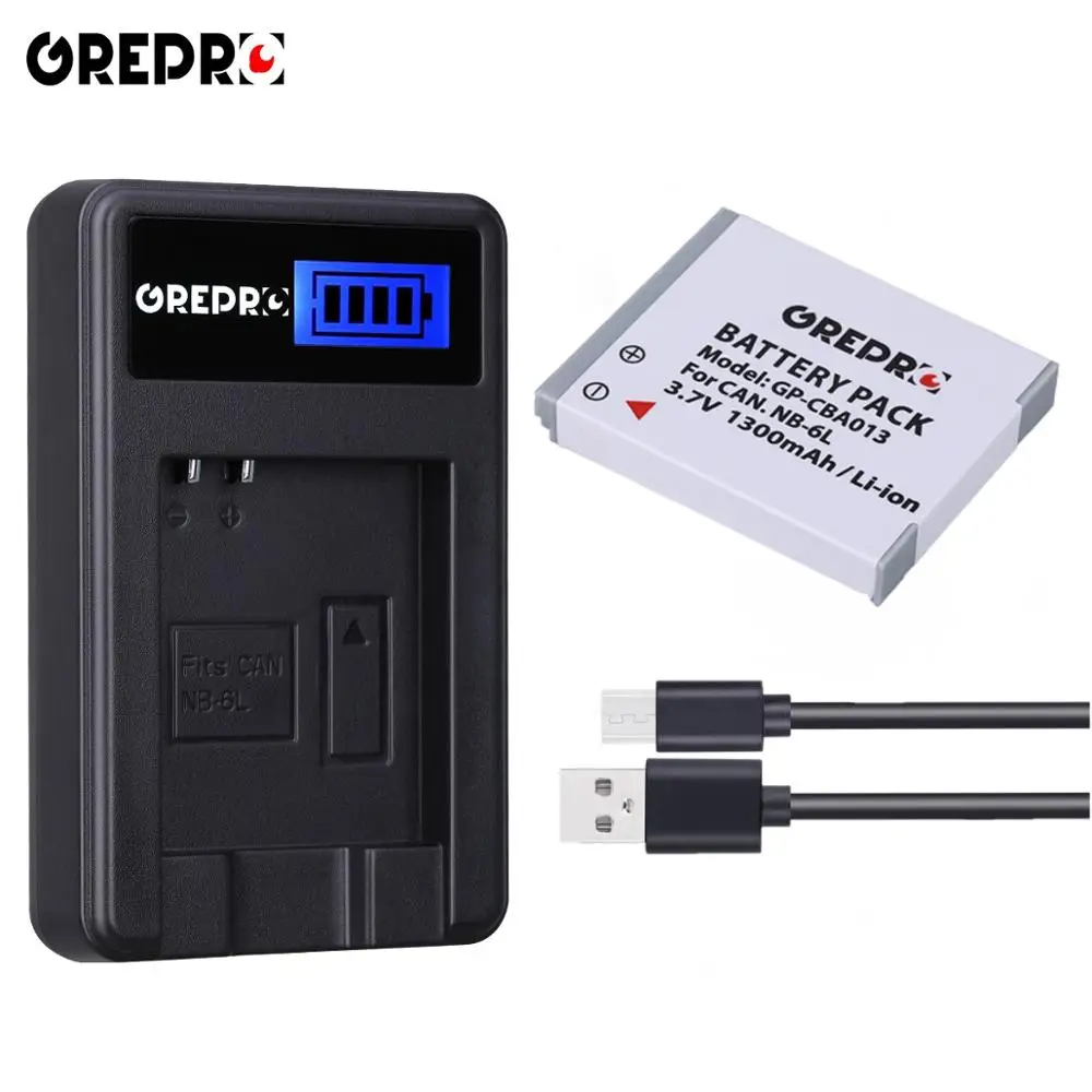 1300 мА/ч NB 6L 6LH Батарея + ЖК дисплей USB Зарядное устройство для Canon 105IS 200IS 210IS 300HS 310HS 85IS