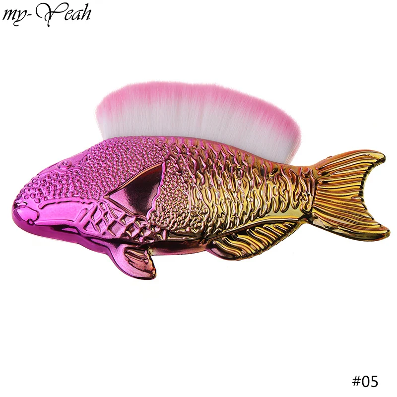 Щетка для удаления пыли в форме рыбы мягкая щетка очистки волос блестящая пудра