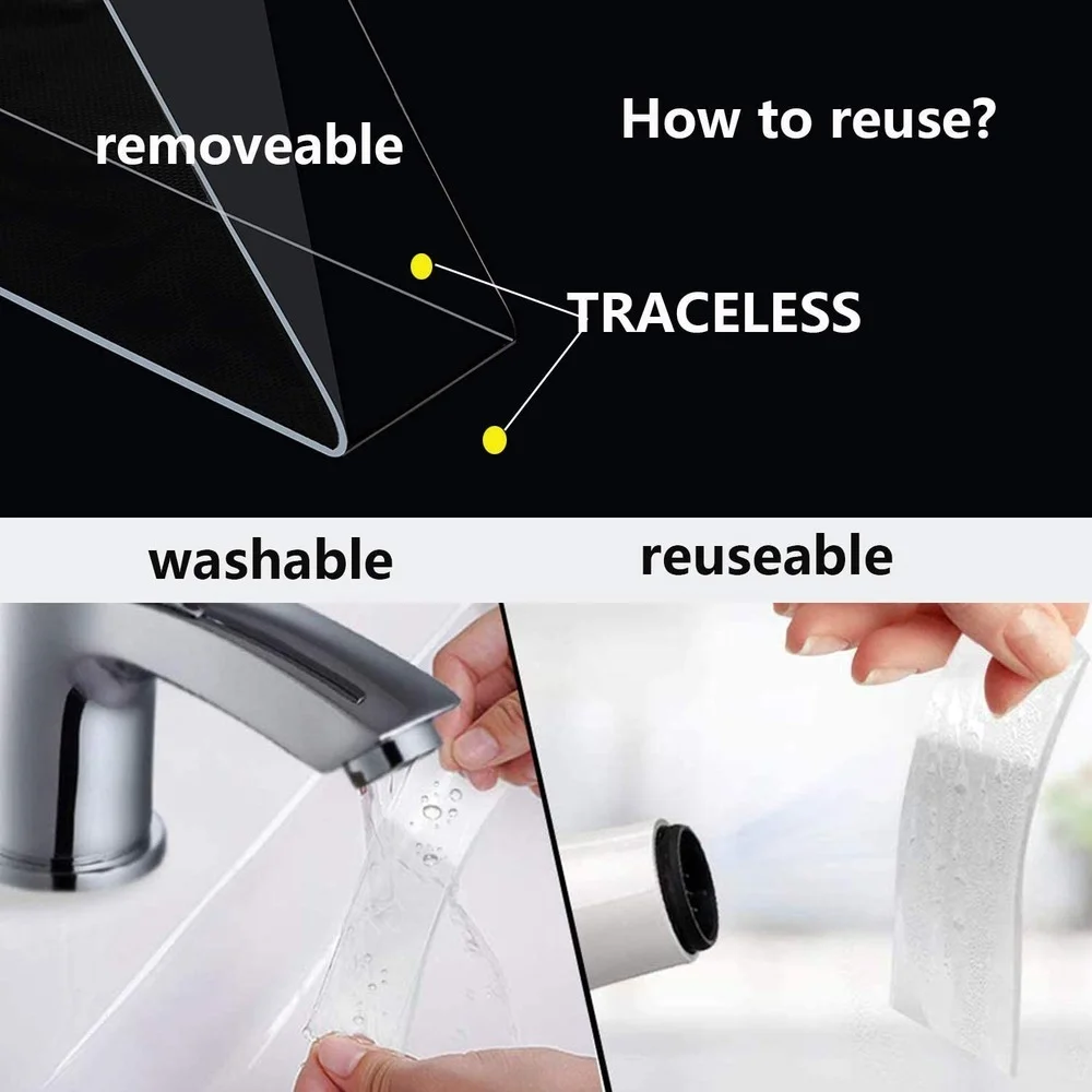 Двусторонняя клейкая лента прозрачная самоклеящаяся многоразовая прочная Лента