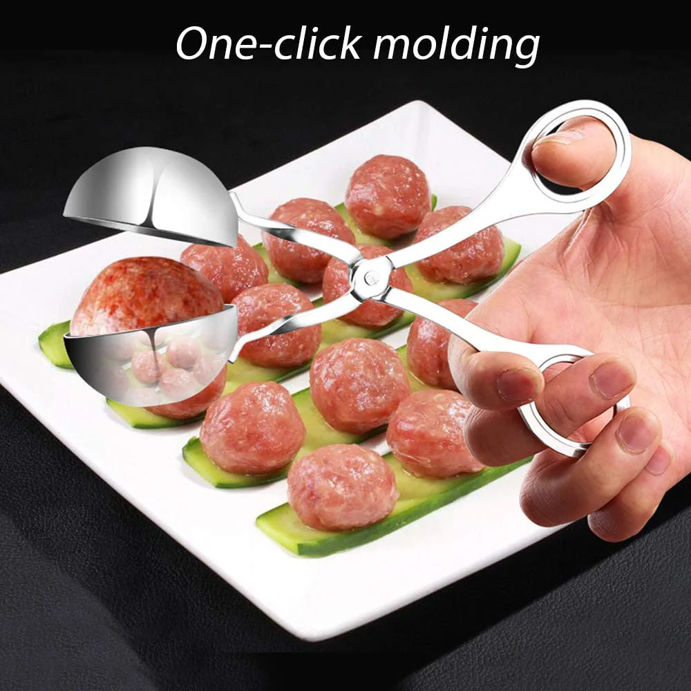 

Meat Ball Maker Tools Dough Meatball Scoop Non Stick Stainless Steel for Rice Meat Cookie Making