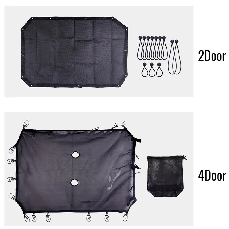 Mesh Sunshade Fit for Jeep 2007- Jeep Wrangler JK JKU Jeep JK Front Shade Plain Protection Heat Shield Windshield Visor