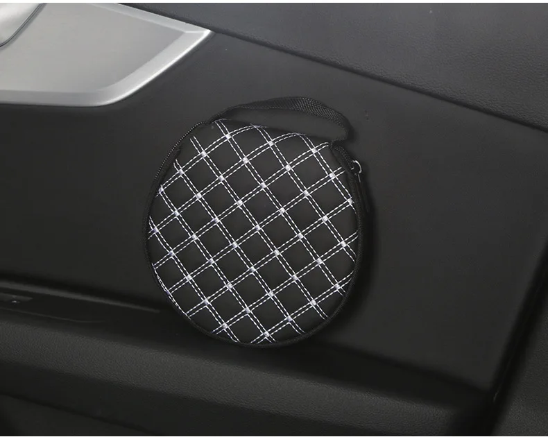 Round Car CD Folder Storage Bag Are Made Of High-quality Leather Small Size And Large Capacity Necessary For | Автомобили и