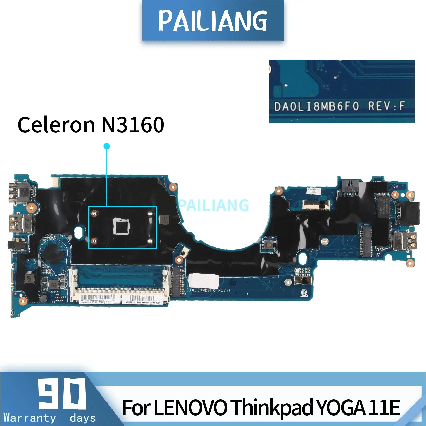 PAILIANG материнская плата для ноутбука LENOVO Thinkpad YOGA 11E DA0LI8MB6F0 основная SR2KP Celeron N3160