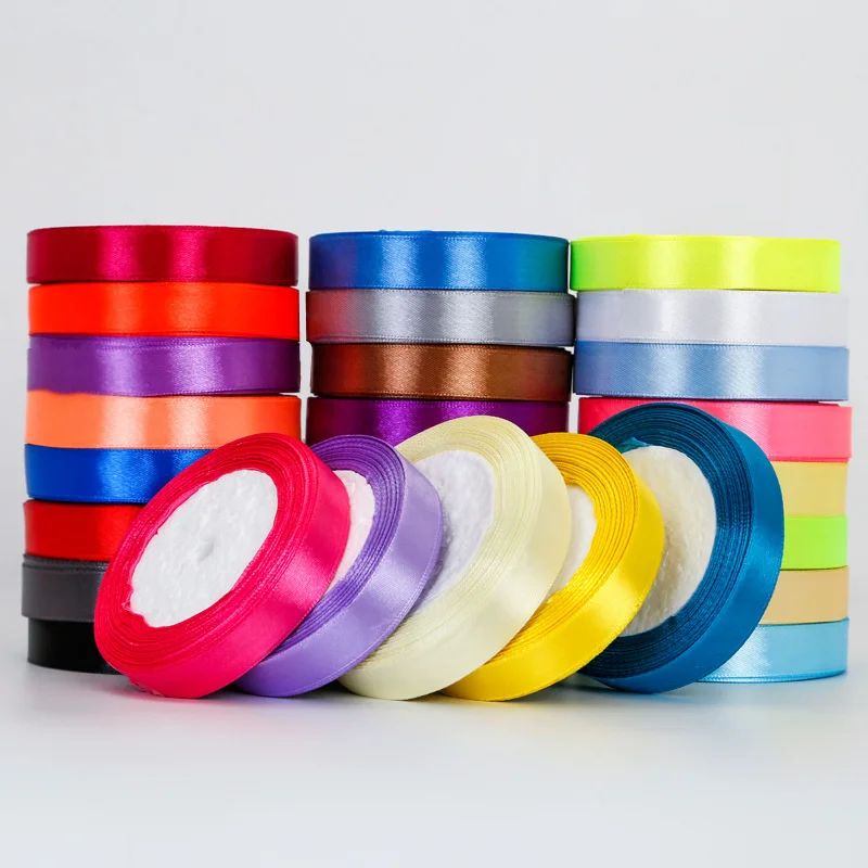 Атласная лента 15 мм для рукоделия швейная ткань ручной работы принадлежности
