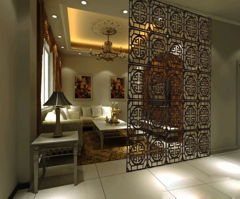 

Chinese solid wood Partition modern minimalist bedroom living room wall panels fashion simple hollow folding hanging decorative