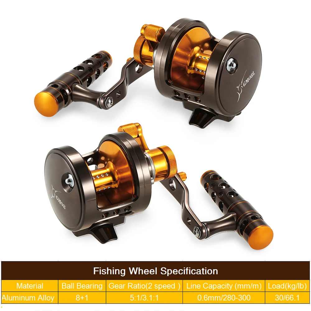 9 BBs троллинговая катушка для рыбалки на станке 2-Скорость вправо/левая рука литье