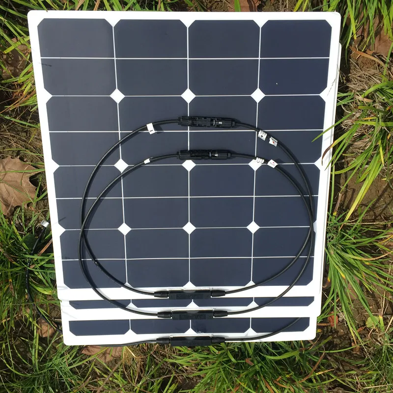 3pcs sunpower 50w Гибкая солнечная панель 50 Вт 12 В солнечная батарея зарядное устройство sunpower монокристаллическая солнечная батарея комплект Китай дешевые продажи - Цвет: 3pcs sunpower 50w