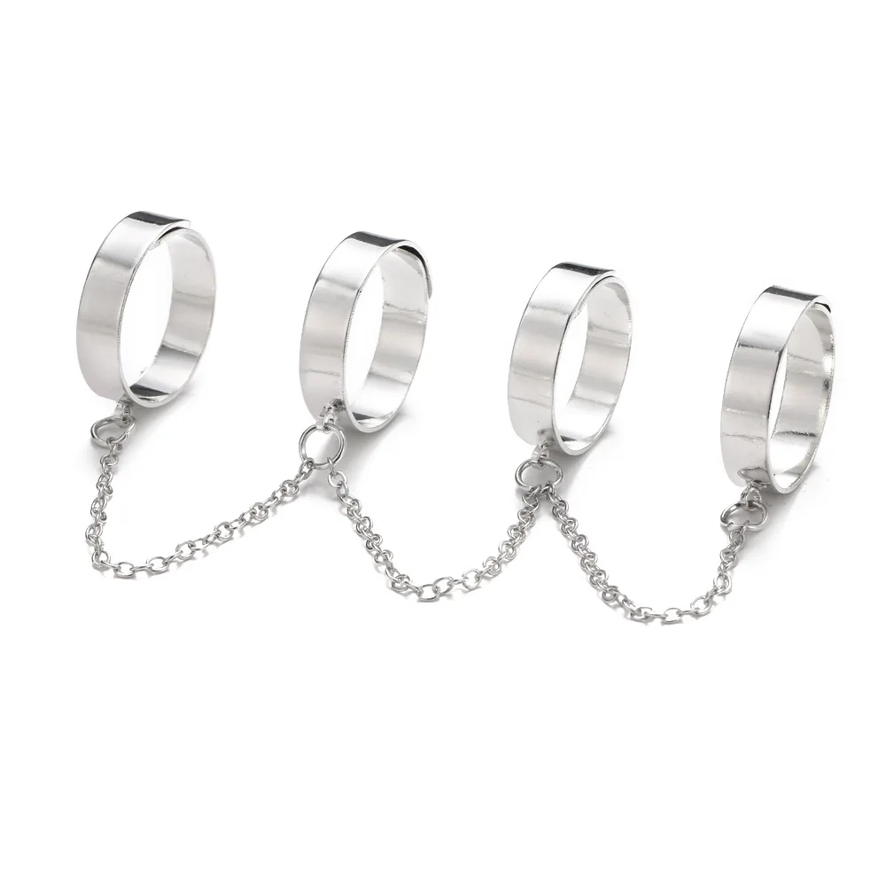 

Hot Selling Hip Hop Punk Sieraden Met Legering Ketting Open Fashion Ring Voor Vrouwelijke Party Geschenken Groothandel