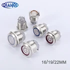 16 мм 19 мм 22 мм металлический кнопочный переключатель короткими пальцами Блокировка с фиксацией Self-моментальная Перезагрузка 1NO светодиодный черного, красного, синего, желтого, зеленого, белого цвета