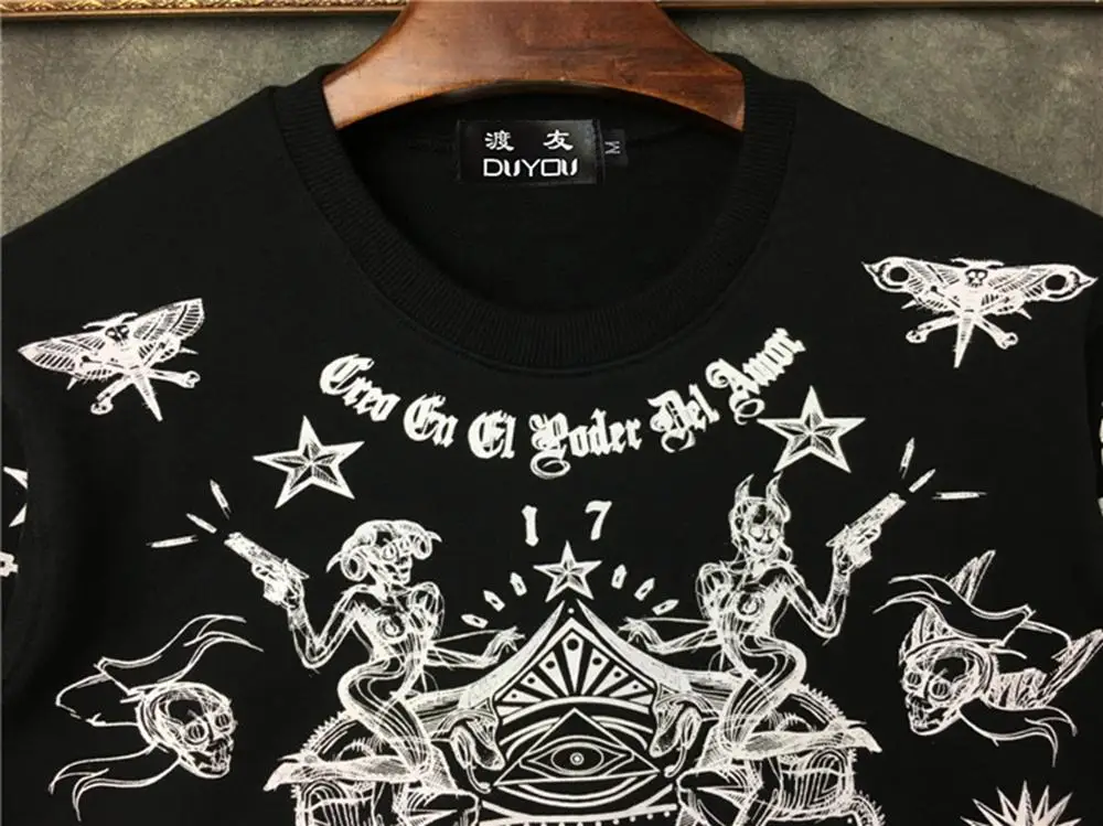 DUYOU новая Теплая Флисовая Толстовка для мужчин брендовая одежда Круглый воротник