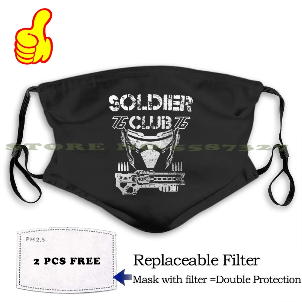Bullet Soldier Club 76 модные смешные дизайнерские черные многоразовые маски эмблема