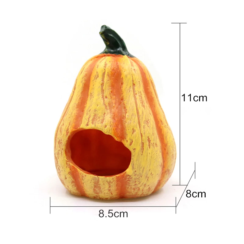 Искусственное аквариумное украшение в виде тыквы домик альтернативное для
