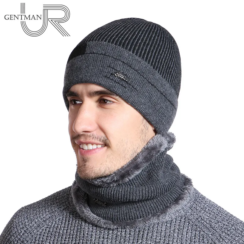 Горячая распродажа шапка повседневное мужская теплая вязаная зимняя открытом