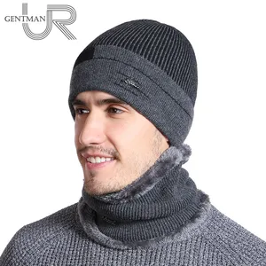 Горячая распродажа шапка повседневное шапка мужская  теплая вязаная зимняя шапка открытом Кататься на лыжах Теплая с меховой подкладкой шапки