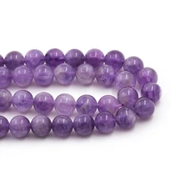 high quality natural purple amethysts crystal stone 6 8 10mm smooth round beads gem accessories for making bracelet jewelry gift