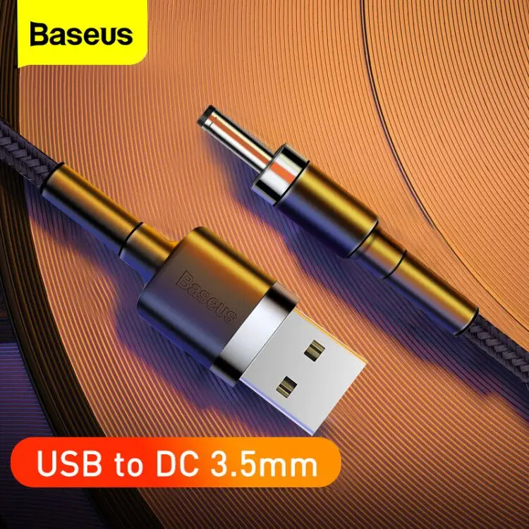 

Кабель питания Baseus с USB на DC 3,5 мм, разъем USB A типа «папа» на 3,5, 5 В, адаптер зарядного устройства для концентратора, USB-вентилятор, лампа, зарядн...