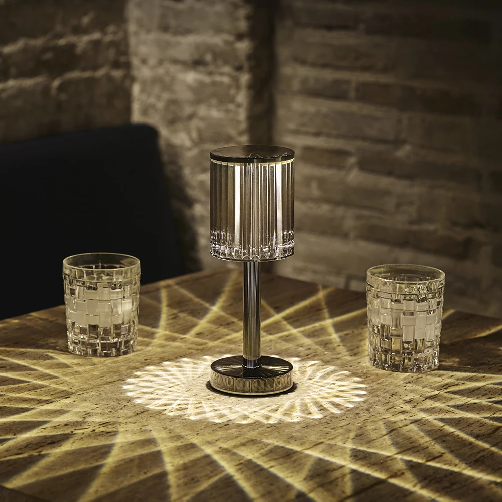 

led table lamp Art luxurious decoration Bedside night lights Acryl Table lamp for study crystal rechargeable Desk lamp