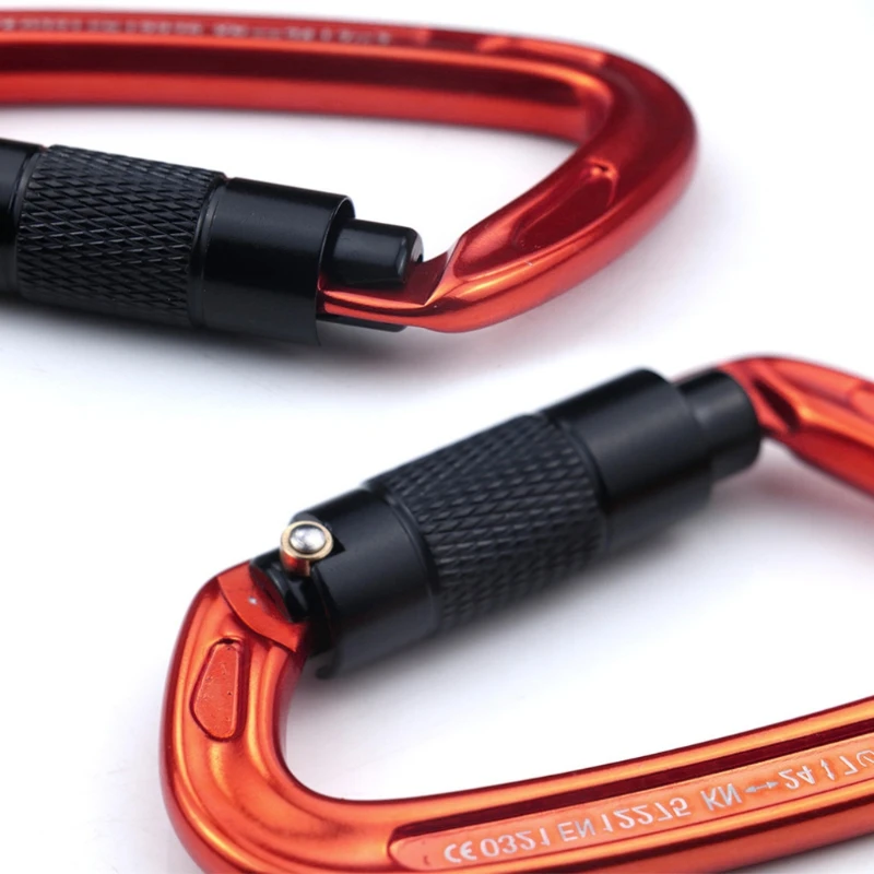 

7075 Aluminum Alloy Carabiner 24KN D-Shaped Heavy Duty Hook for Rock Climbing Wholesale Dropshipping