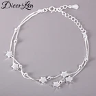 Женский браслет из серебра 925 пробы, с кисточками и звездами