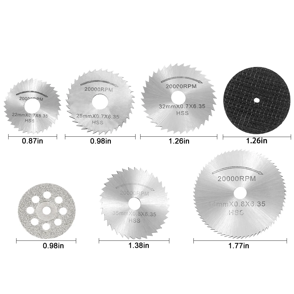 

Mini Cutting Disc Kit HSS Saw Blade Diamond Saw Blade Resin Cut off Wheel for Dremel Rotary Tool Circular Cutting Saw Blade