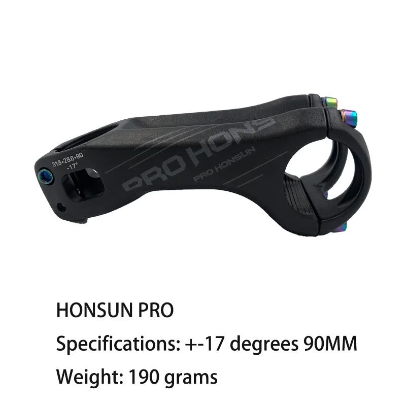

HONSUN PRO bicycle stem 17 Degree Angle MTB Bike Stems Parts 90mm High-Strength 31.8mm Stem for XC AM MTB Mountain Road Bike