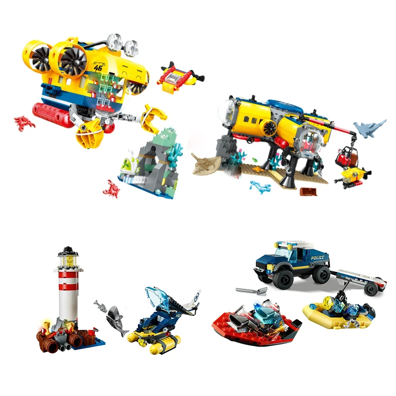 Новинка 2021 основа для изучения города и океана строительные блоки детские