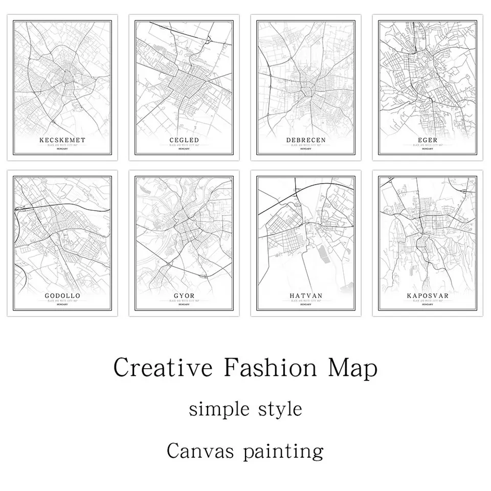 Венгрия черно-белая фотография скандинавский постер для гостиной Будапешт эгер