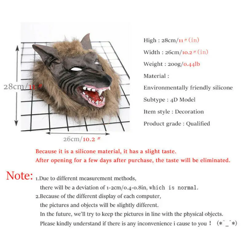 Хэллоуин Латексная резиновая Волчья Голова маска для волос перчатки оборотня