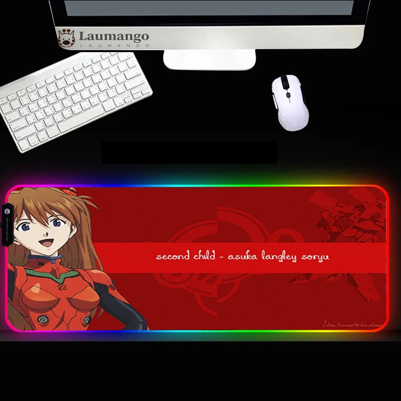 

Evangelions RGB Mouse pad large size Led Glow Gaming Accessories MousePad desk mat mini pc alfombrilla rgb keyboard mouse mat