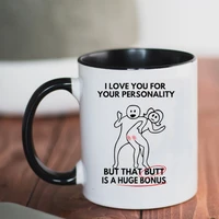 valentines day present mug black white ceramic funny coffee cup wife husband birthday gift mug