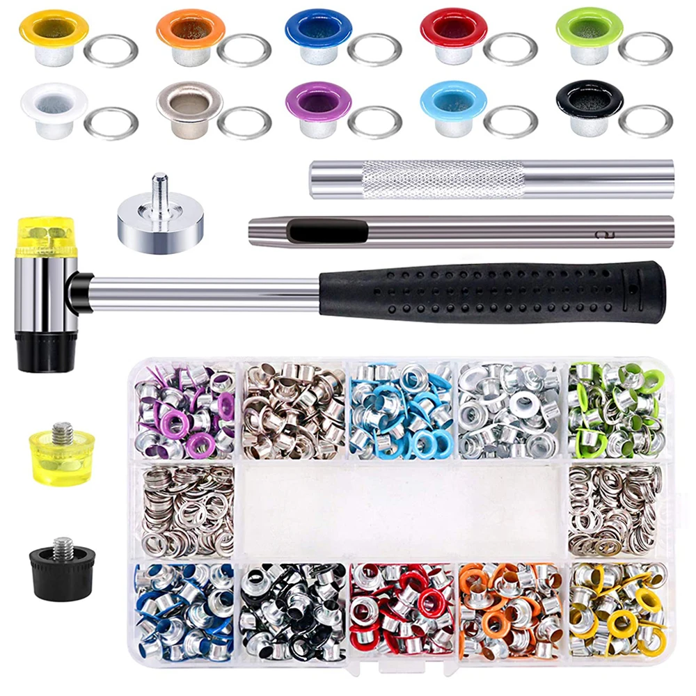 

Металлическая искусственная кожа, комплект из 500 шт. для втулки с 4 шт. установочных инструментов для самостоятельной сборки одежды, обуви, с...