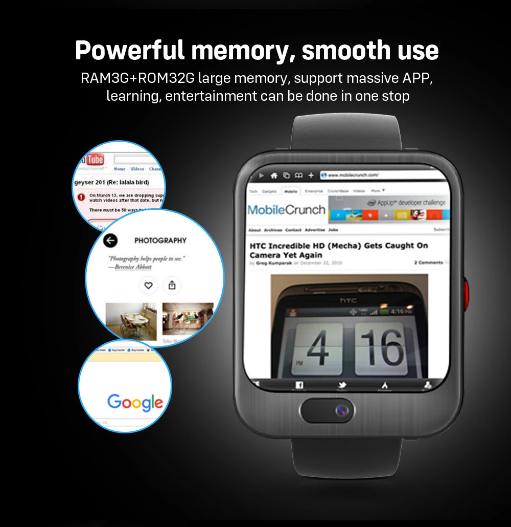 Смарт-часы LEMFO LEM11 4G, Android 7,1, 3 ГБ, 32 ГБ, видео звонок, 1200 мА/ч, Дополнительный внешний аккумулятор, беспроводной Bluetooth, сменный ремешок для динамика