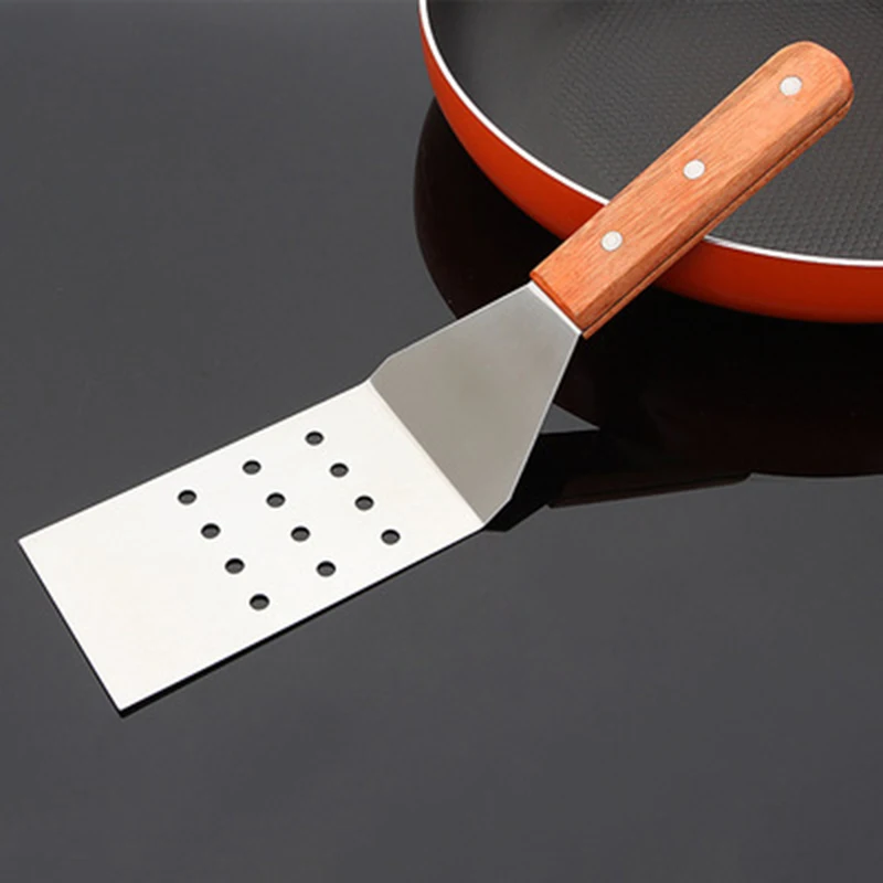 1 Piece Stainless Steel Steak Fried Shovel Spatula Pizza Grasping Cutters Spade Pastry BBQ Tools Wooden Handle Kitchen Utensils | Дом и сад