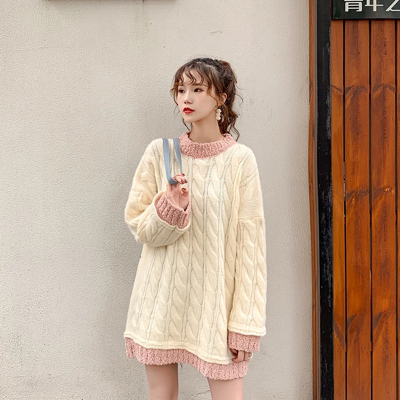 

Hsa Cashmere Sweater Women Winter Clothes 2020 Twisted Pullover and Jumpers Oversized Pink Pull Sweater Long sueter mujer
