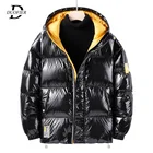 Парка мужская на белом утином пуху, модная утепленная куртка с капюшоном, с надписью, теплая верхняя одежда, на зиму