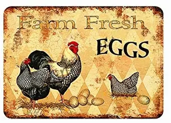 

Happy Chicken Lay More Eggs Vintage Style Metal Sign Iron Painting for Indoor & Outdoor Home Bar Coffee Kitchen Wall Decor
